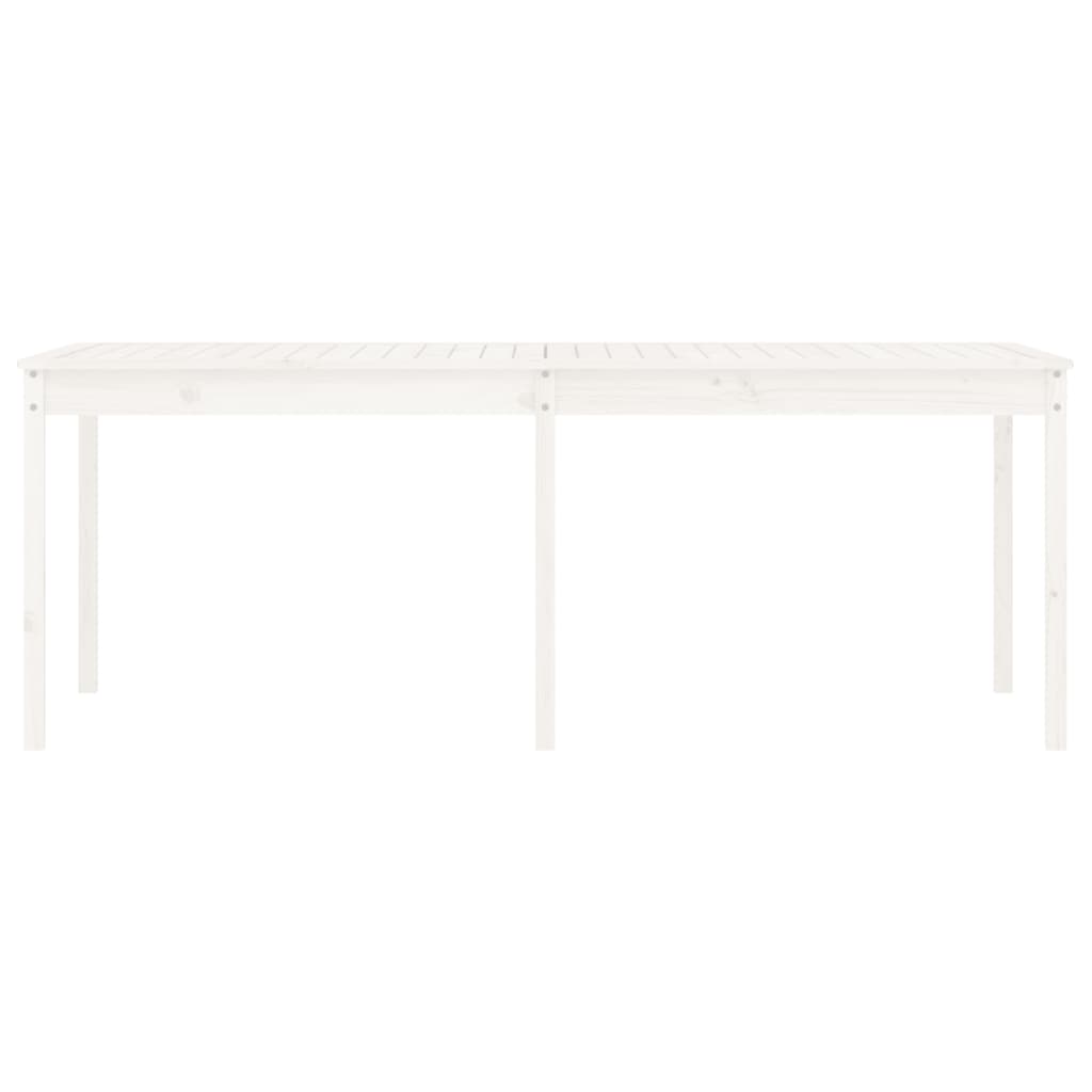 Tavolo da Giardino Bianco 203,5x100x76cm Legno Massello di Pino