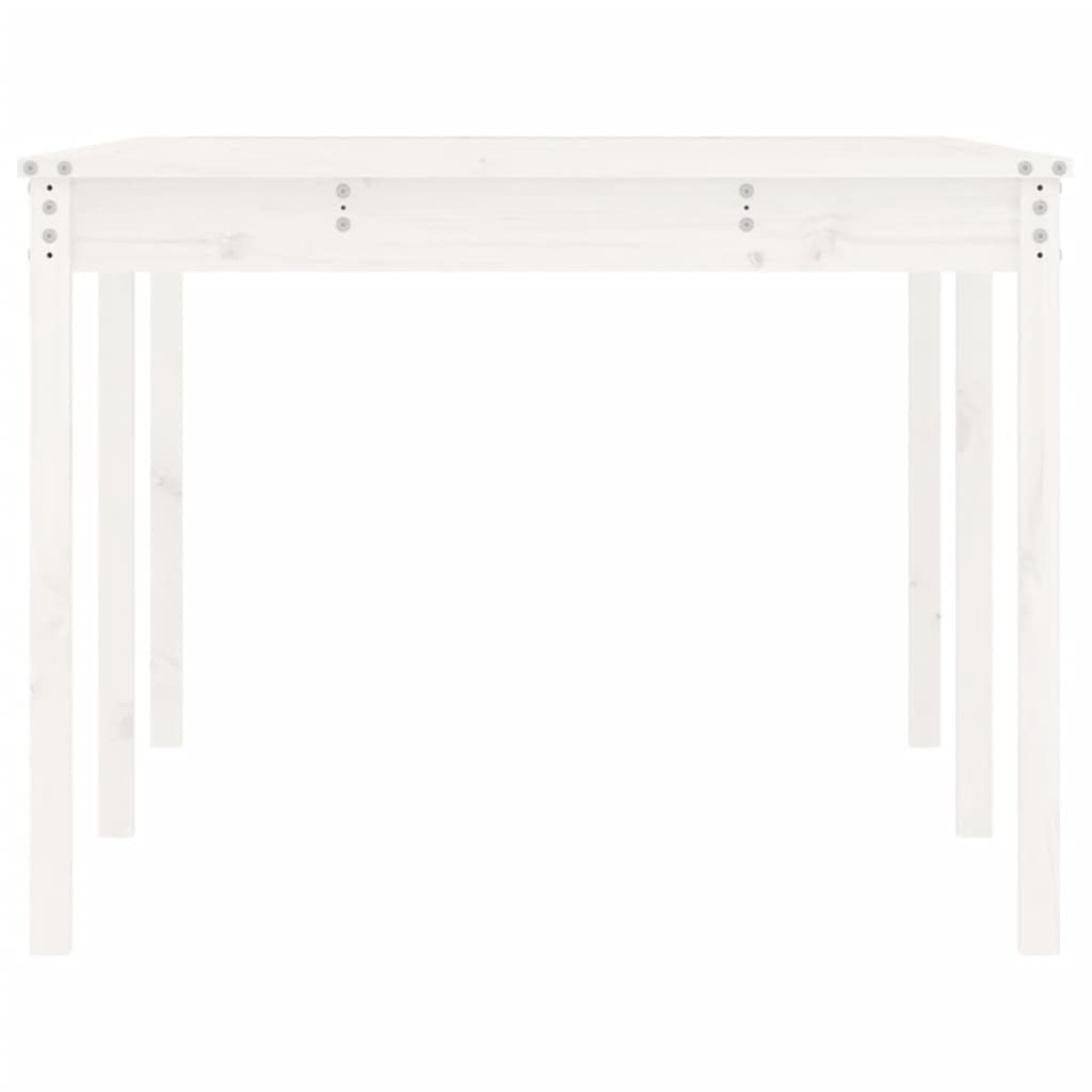 Tavolo da Giardino Bianco 203,5x100x76cm Legno Massello di Pino