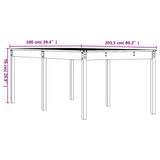 Tavolo da Giardino Bianco 203,5x100x76cm Legno Massello di Pino