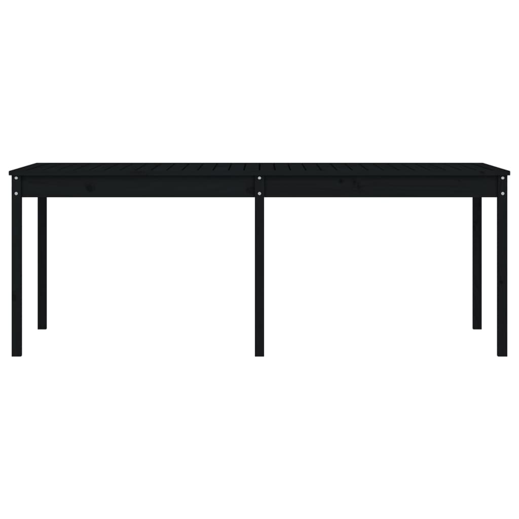 Tavolo da Giardino Nero 203,5x100x76 cm Legno Massello di Pino