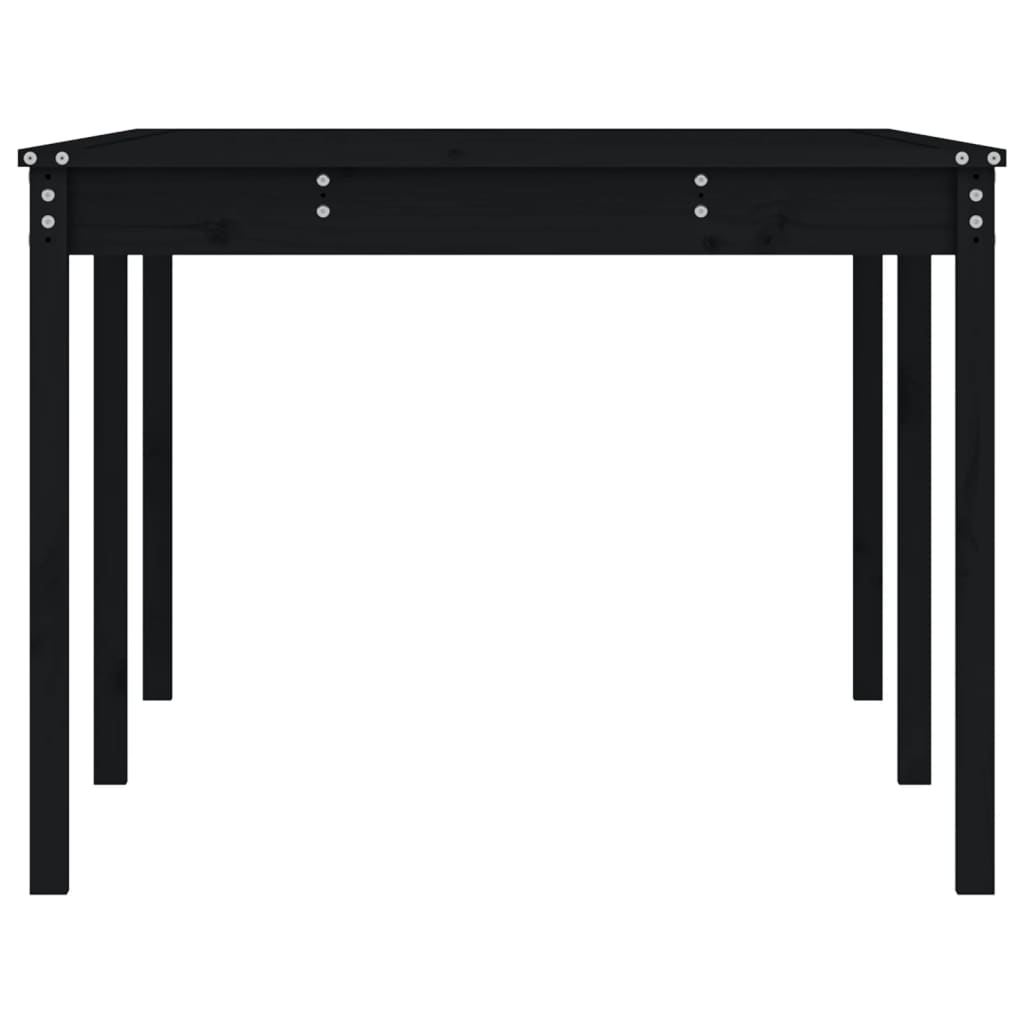 Tavolo da Giardino Nero 203,5x100x76 cm Legno Massello di Pino