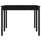 Tavolo da Giardino Nero 203,5x100x76 cm Legno Massello di Pino