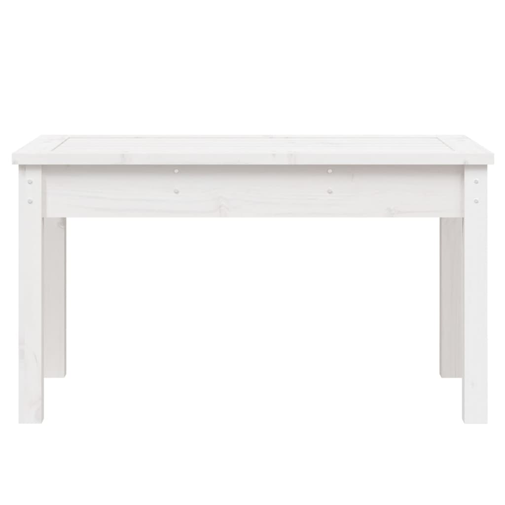 Panca da Giardino Bianca 80x44x45 cm Legno Massello di Pino