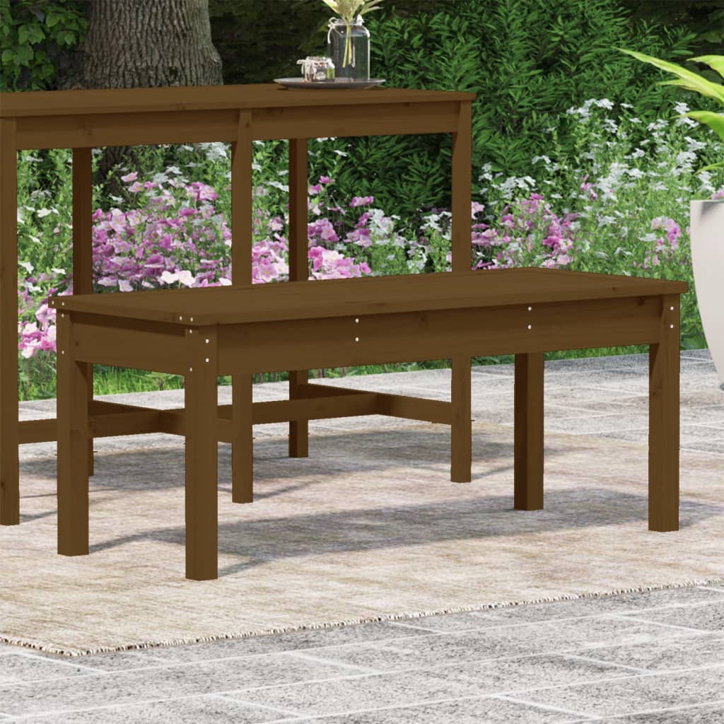 Panca da Giardino Miele 109x44x45 cm Legno Massello di Pino