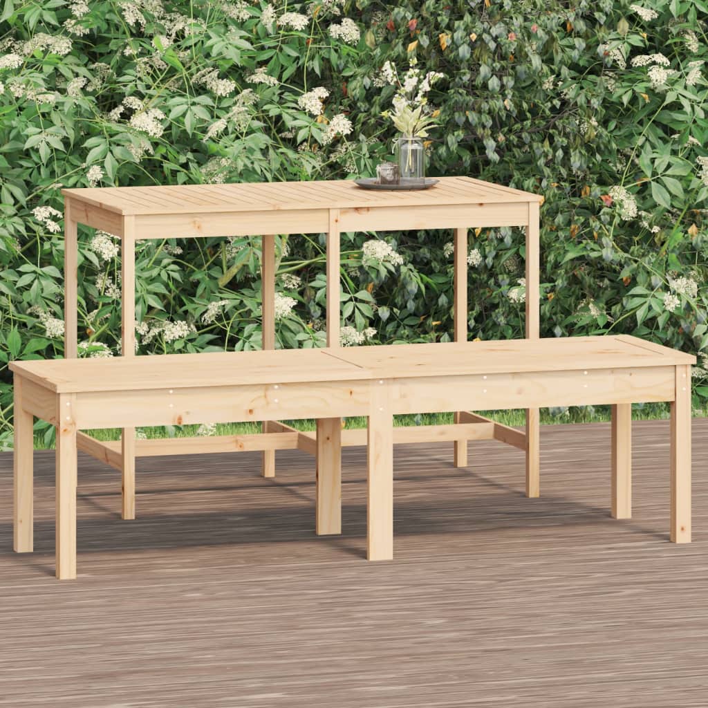 Panca da Giardino 2 Posti 159,5x44x45 cm Legno Massello di Pino