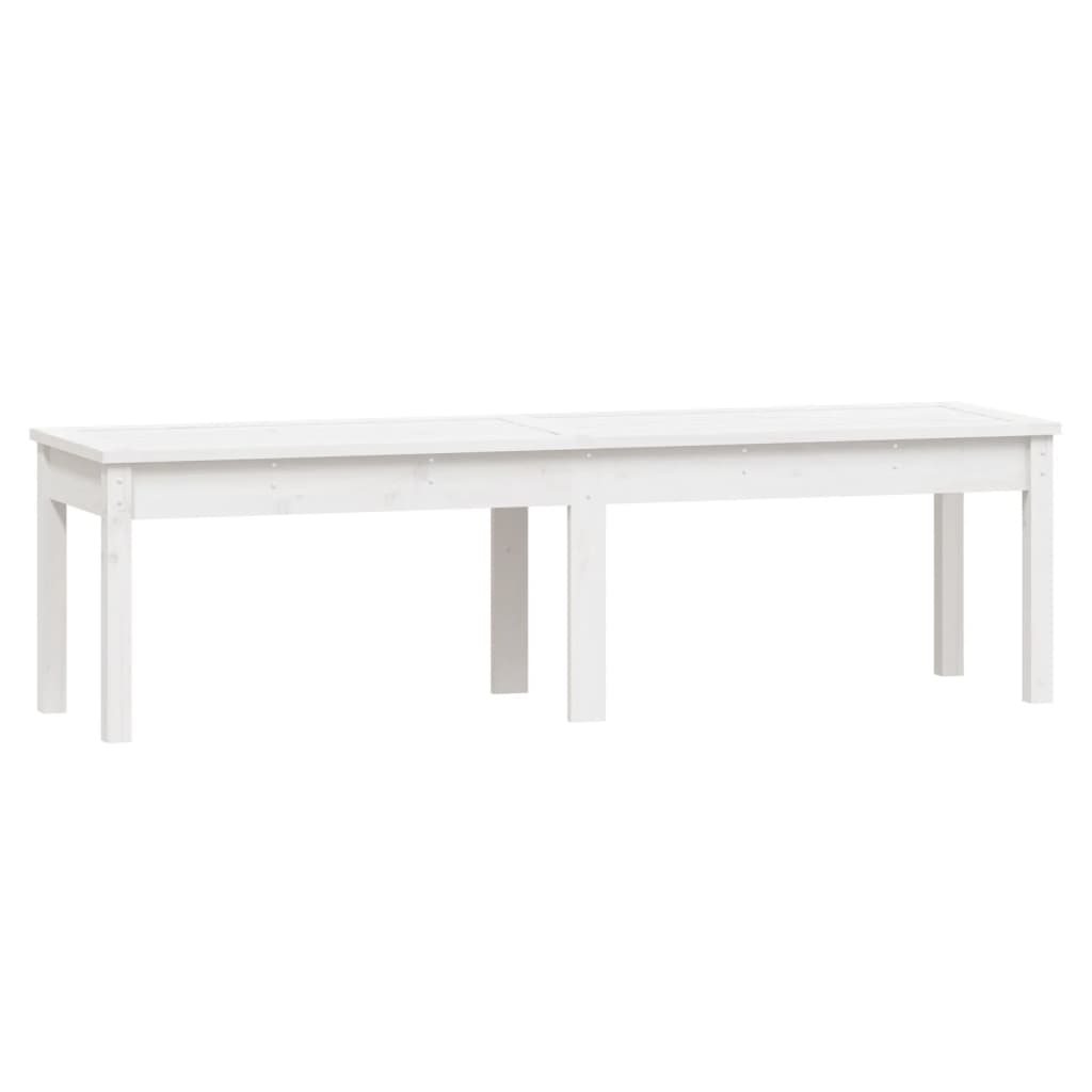 Panca Giardino 2 Posti Bianca 159,5x44x45cm Legno Massello Pino