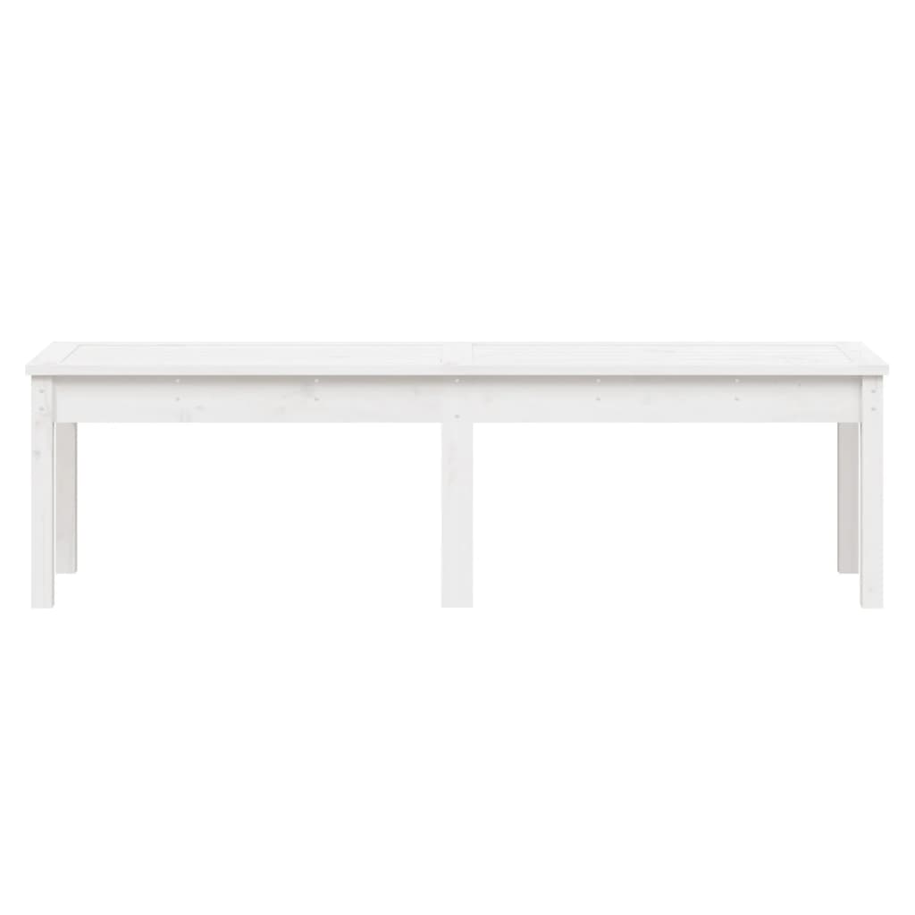 Panca Giardino 2 Posti Bianca 159,5x44x45cm Legno Massello Pino