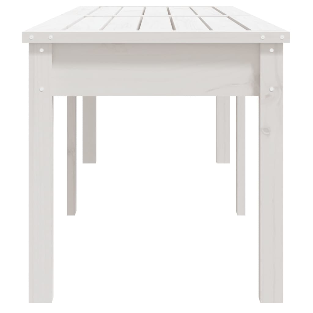 Panca Giardino 2 Posti Bianca 159,5x44x45cm Legno Massello Pino