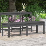 Panca Giardino 2 Posti Grigia 159,5x44x45cm Legno Massello Pino