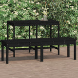 Panca Giardino 2 Posti Nera 159,5x44x45cm Legno Massello Pino