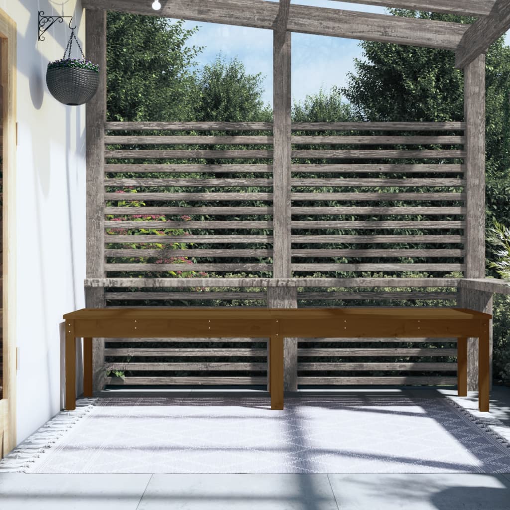 Panca Giardino 2 Posti Miele 203,5x44x45cm Legno Massello Pino