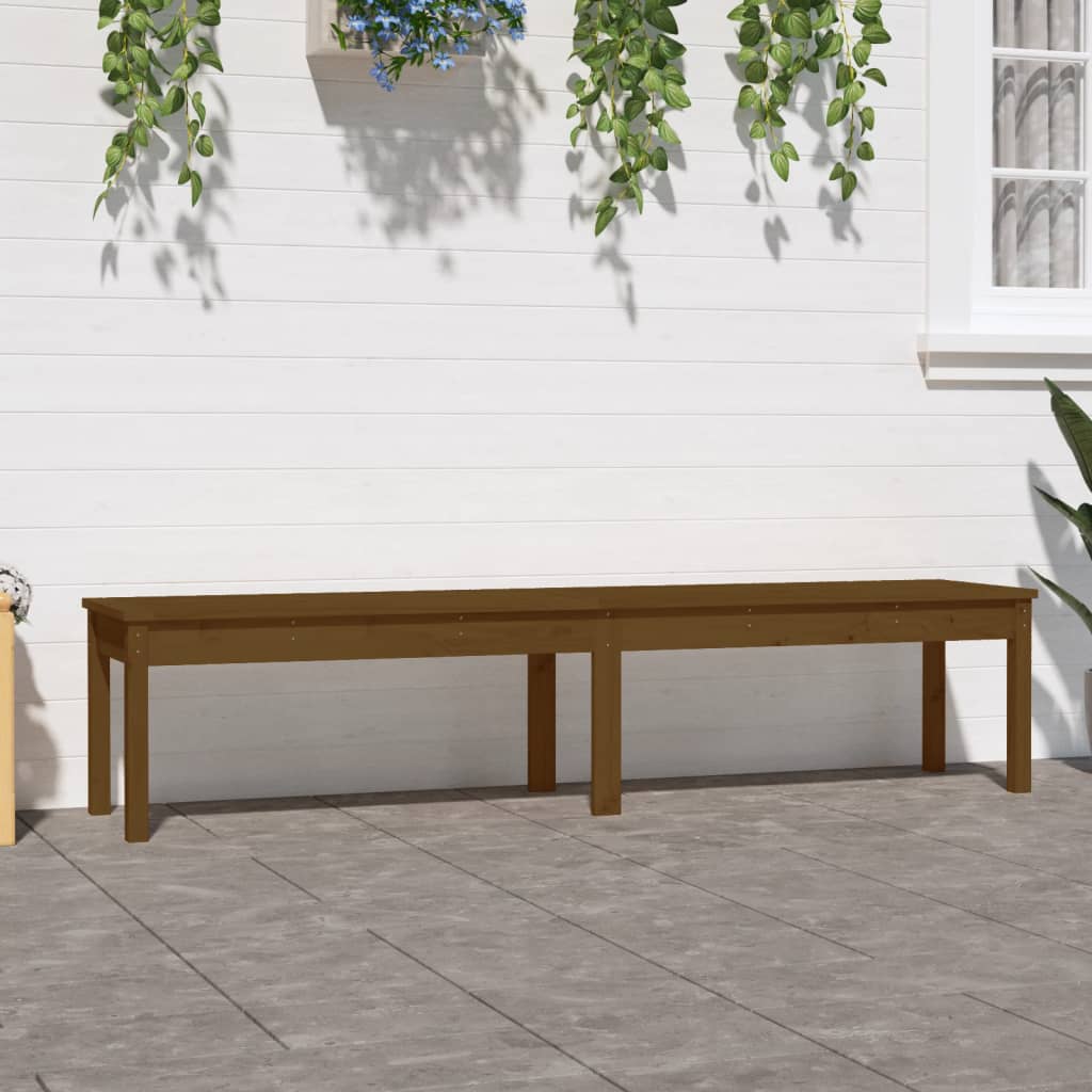 Panca Giardino 2 Posti Miele 203,5x44x45cm Legno Massello Pino