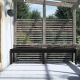 Panca Giardino 2 Posti Nera 203,5x44x45cm Legno Massello Pino