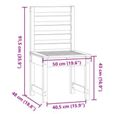 Sedie da Giardino 2pz 50x48x91,5 cm Legno Massello di Pino