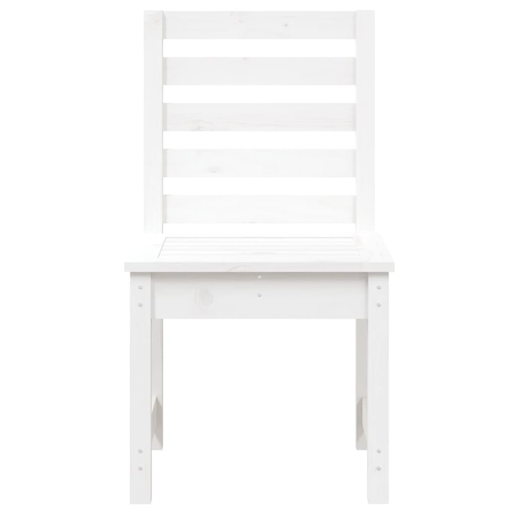 Sedie da Giardino 2pz Bianche 50x48x91,5 Legno Massello di Pino