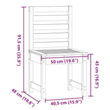 Sedie da Giardino 2pz Bianche 50x48x91,5 Legno Massello di Pino