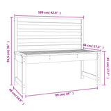 Panca da Giardino Grigia 109 cm in Legno Massello di Pino