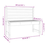 Panca da Giardino 109 cm in Legno Massello di Douglas