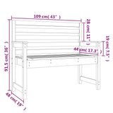 Panca da Giardino 109x48x91,5 cm in Legno Massello di Pino