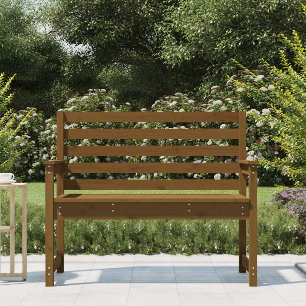 Panca da Giardino Miele 109x48x91,5 cm Legno Massello di Pino