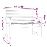 Panca da Giardino Miele 109x48x91,5 cm Legno Massello di Pino