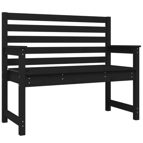 Panca da Giardino Nera 109x48x91,5 cm Legno Massello di Pino