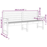 Panca da Giardino 203,5x48x91,5 cm in Legno Massello di Pino