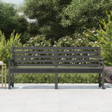 Panca da Giardino Grigia 203,5x48x91,5cm Legno Massello di Pino