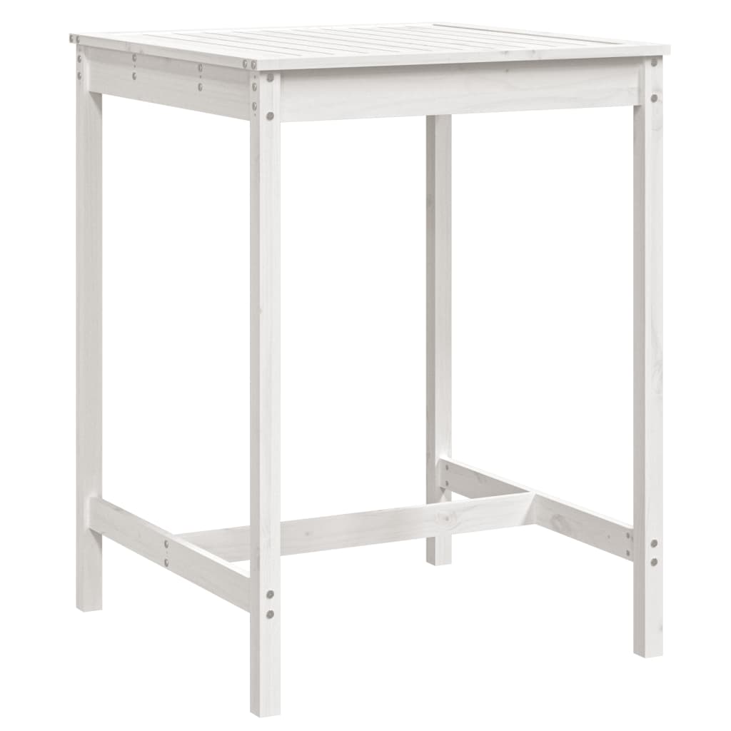 Tavolo da Giardino Bianco 82,5x82,5x110cm Legno Massello Pino