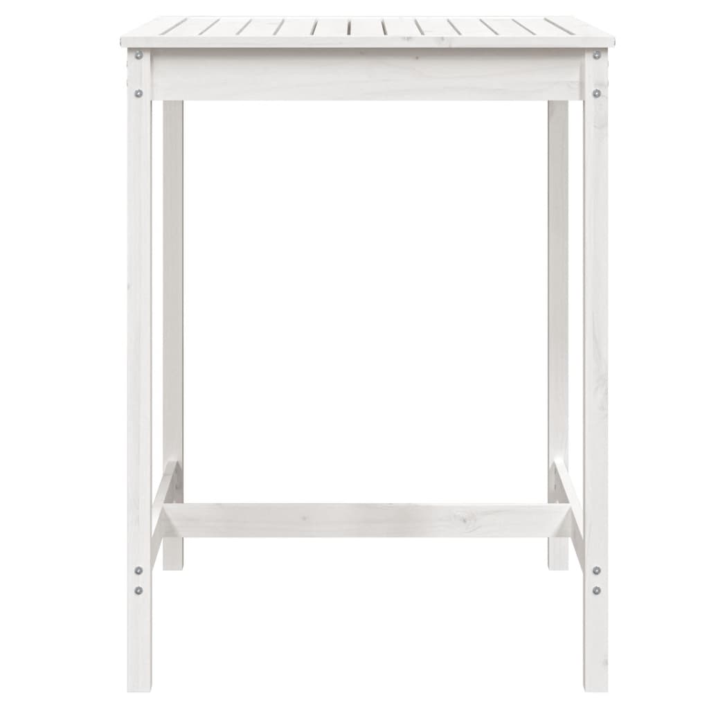 Tavolo da Giardino Bianco 82,5x82,5x110cm Legno Massello Pino