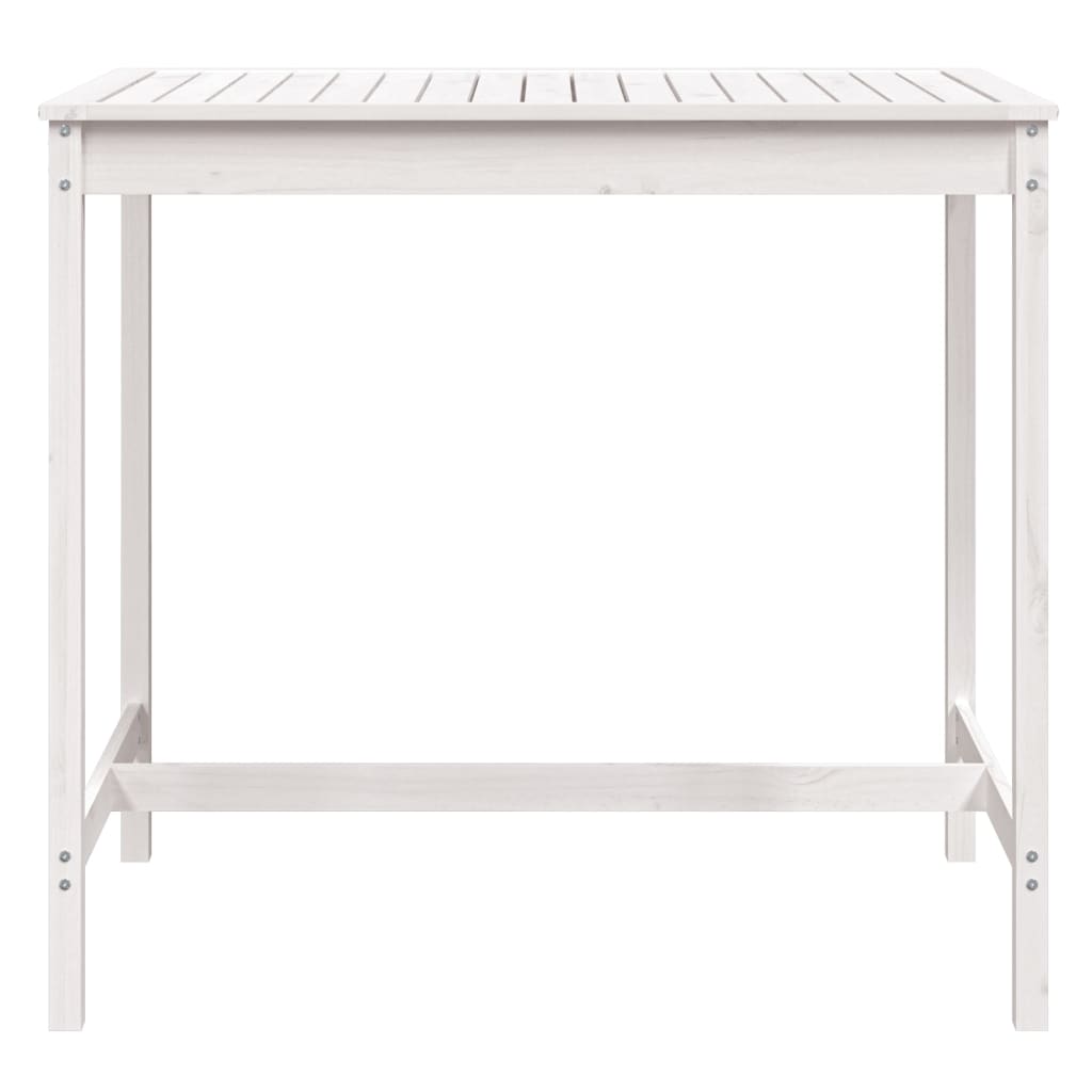 Tavolo da Giardino Bianco 121x82,5x110cm Legno Massello di Pino