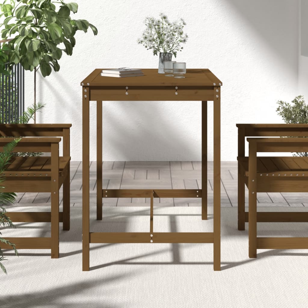 Tavolo da Giardino Miele 121x82,5x110 cm Legno Massello di Pino