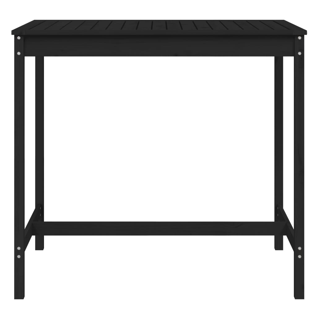 Tavolo da Giardino Nero 121x82,5x110 cm Legno Massello di Pino