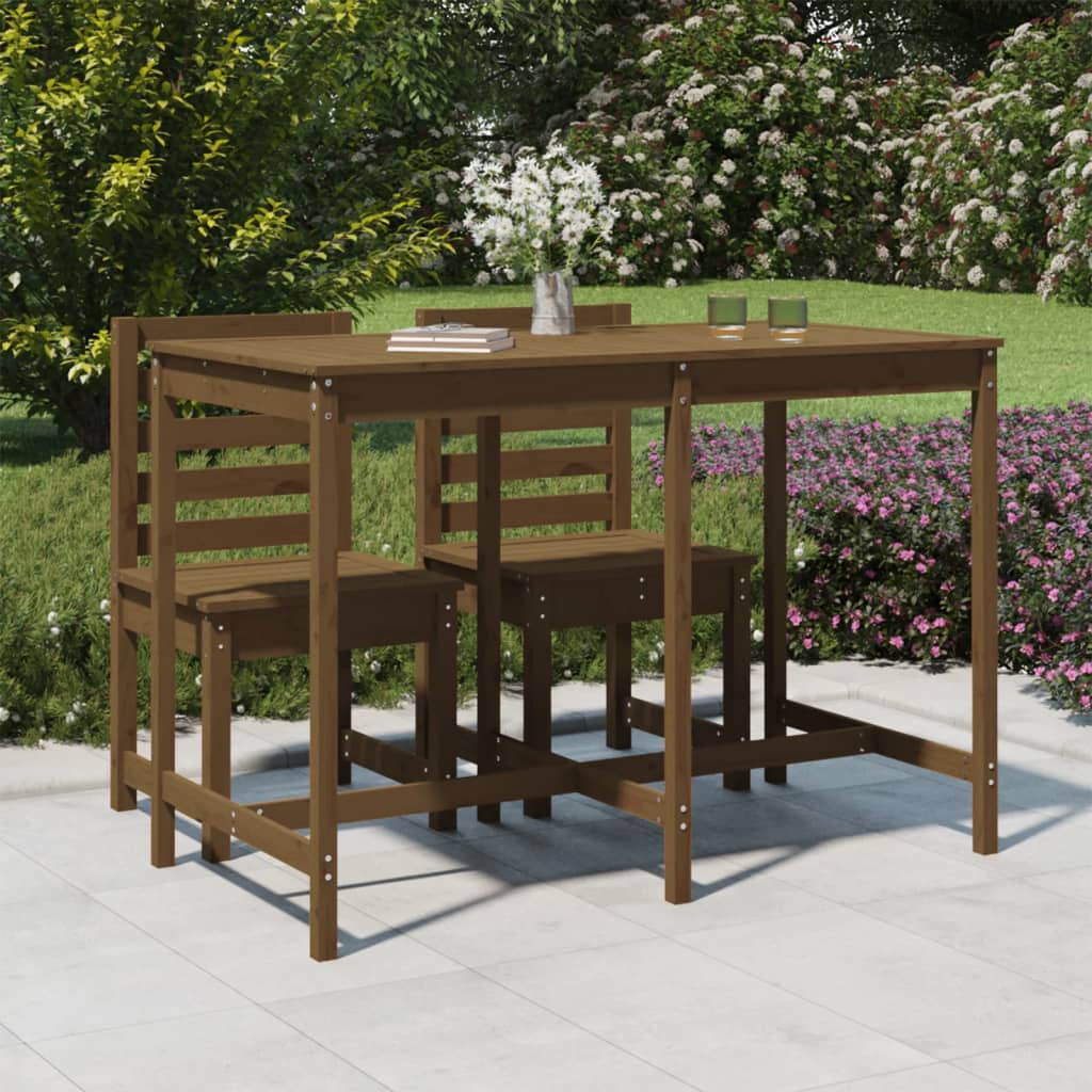 Tavolo da Giardino Miele 159,5x82,5x110cm Legno Massello Pino