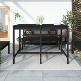 Tavolo da Giardino Nero 159,5x82,5x110cm Legno Massello di Pino