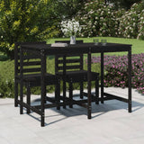 Tavolo da Giardino Nero 159,5x82,5x110cm Legno Massello di Pino