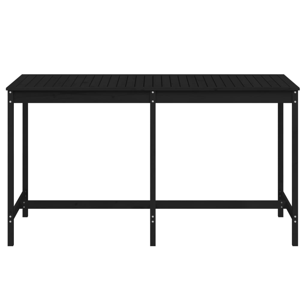 Tavolo da Giardino Nero 203,5x90x110 cm Legno Massello di Pino