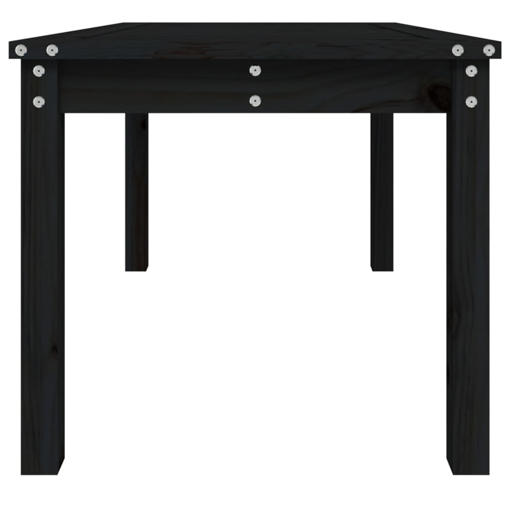 Tavolo da Giardino Nero 82,5x50,5x45 cm Legno Massello Pino