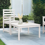 Tavolo da Giardino Bianco 82,5x82,5x45cm Legno Massello di Pino