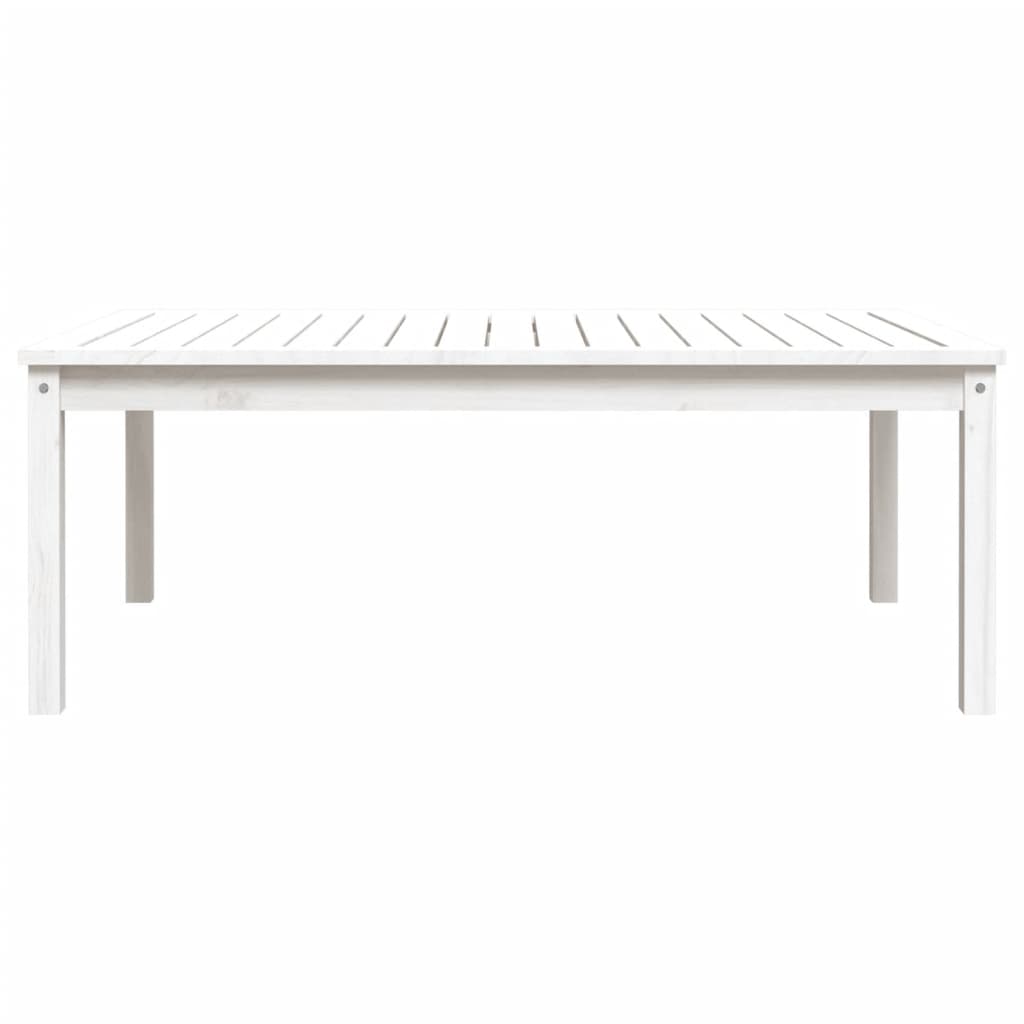 Tavolo da Giardino Bianco 121x82,5x45 cm Legno Massello di Pino