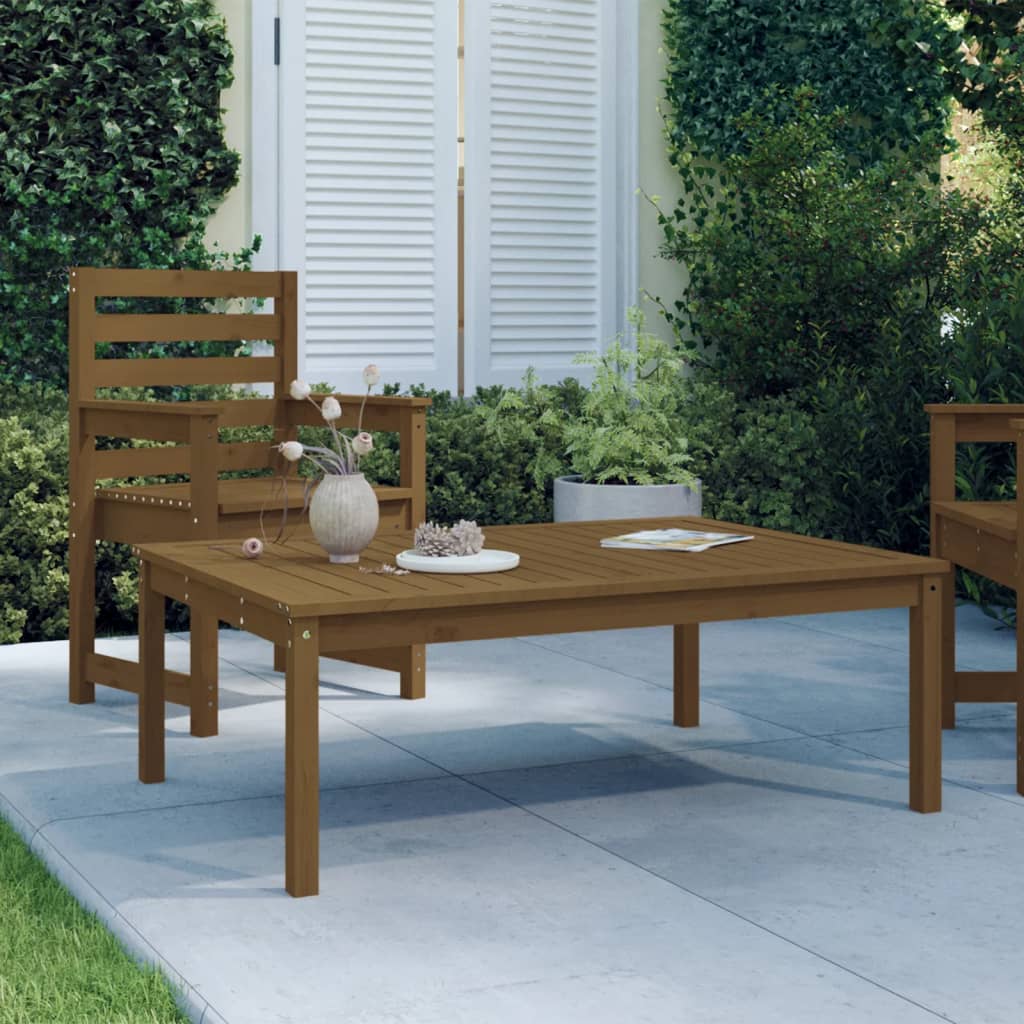 Tavolo da Giardino Miele 121x82,5x45 cm Legno Massello di Pino