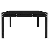 Tavolo da Giardino Nero 121x82,5x45 cm Legno Massello di Pino