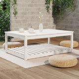 Tavolo da Giardino Bianco 121x82,5x45 cm Legno Massello di Pino