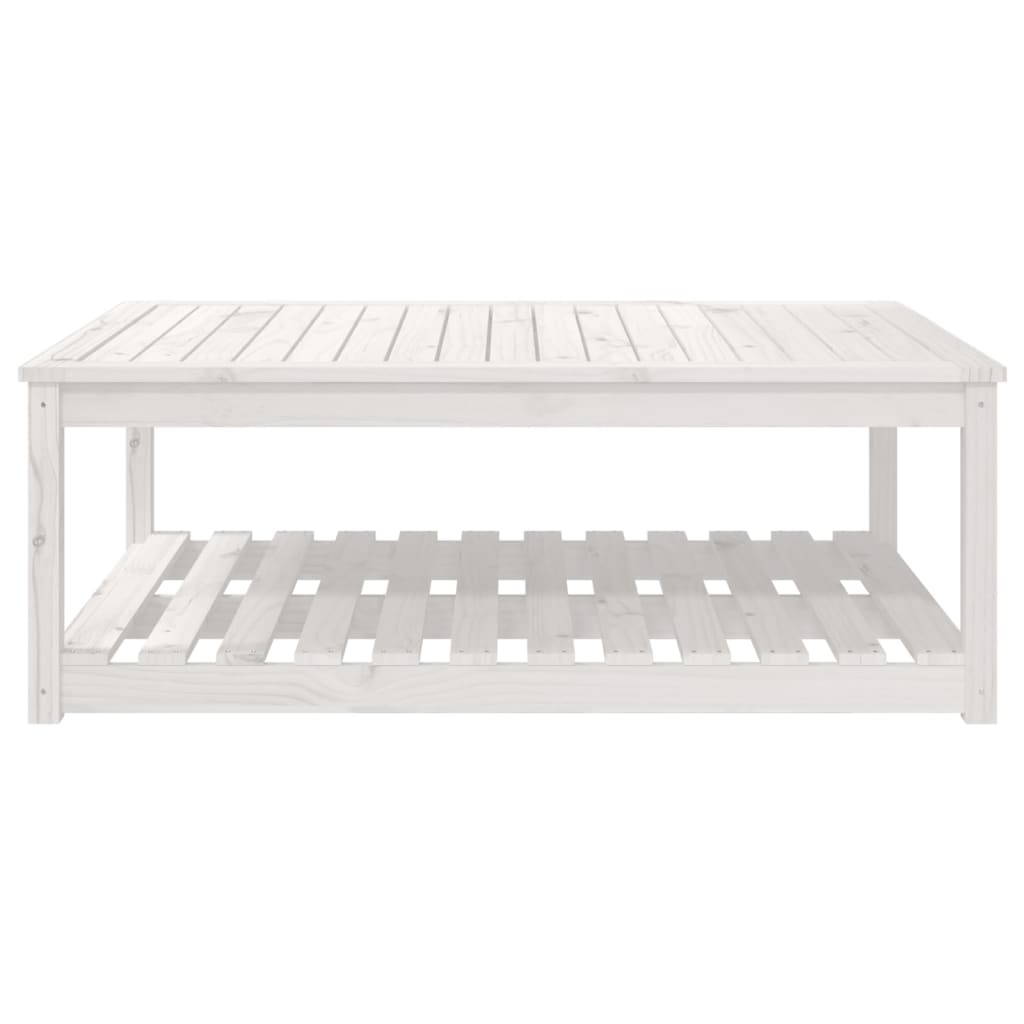 Tavolo da Giardino Bianco 121x82,5x45 cm Legno Massello di Pino