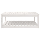 Tavolo da Giardino Bianco 121x82,5x45 cm Legno Massello di Pino