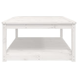 Tavolo da Giardino Bianco 121x82,5x45 cm Legno Massello di Pino