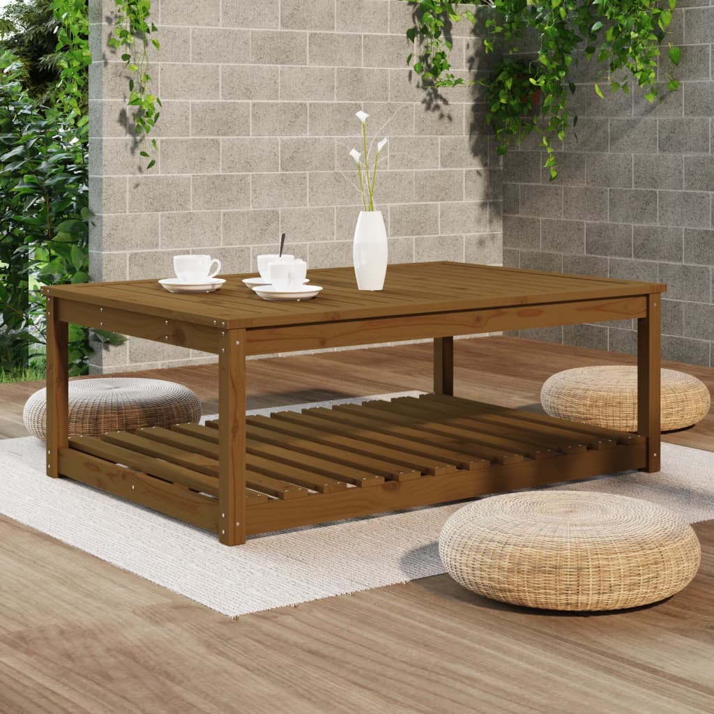 Tavolo da Giardino Miele 121x82,5x45 cm Legno Massello di Pino