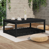 Tavolo da Giardino Nero 121x82,5x45 cm Legno Massello di Pino