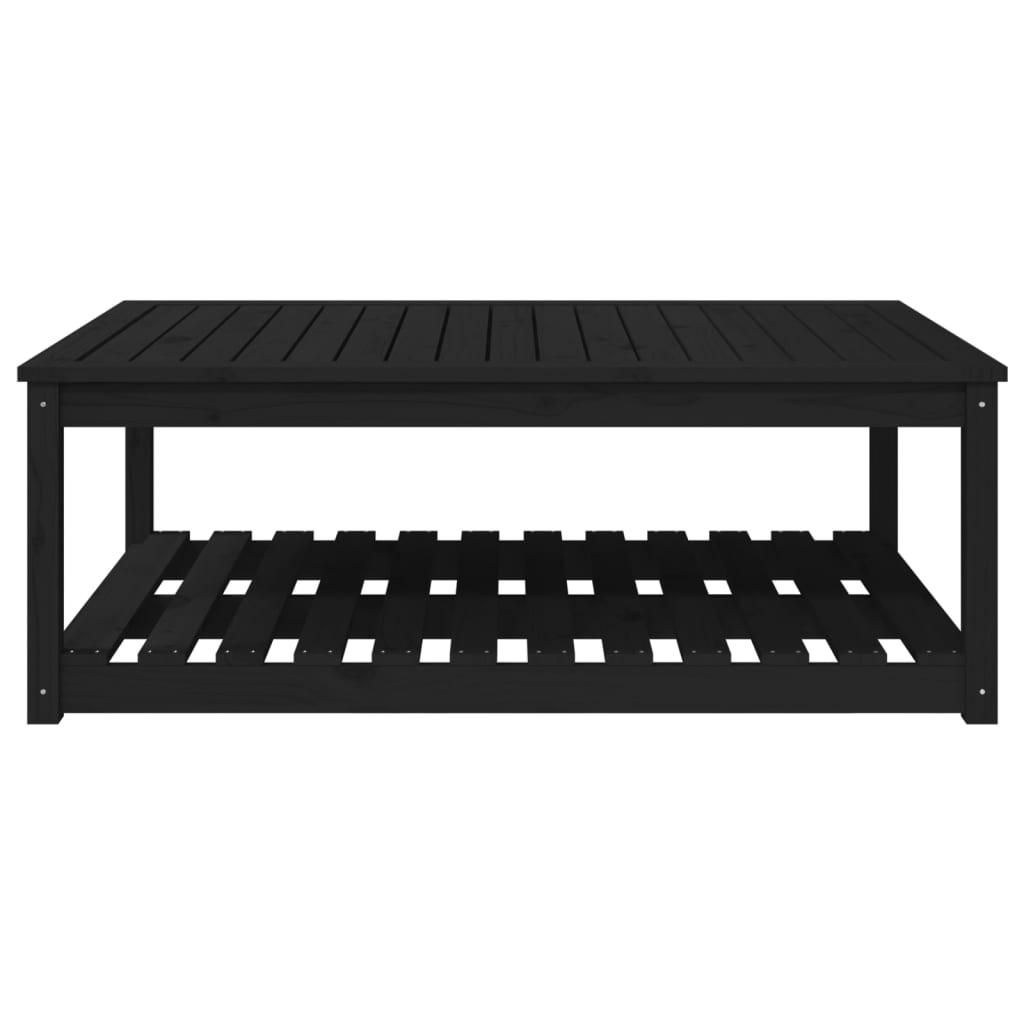 Tavolo da Giardino Nero 121x82,5x45 cm Legno Massello di Pino