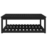 Tavolo da Giardino Nero 121x82,5x45 cm Legno Massello di Pino